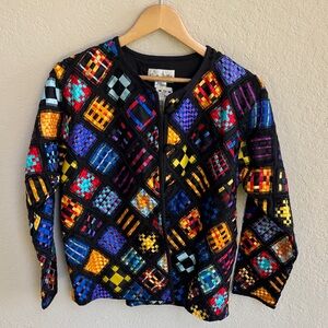NWT Colorful Quilted Geometric Pattern Jacket